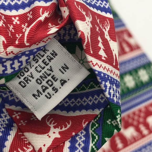 Christmas Deer Reindeer Ugly Festive Holiday Neck Tie - Picture 4 of 5